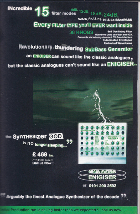 1996 ENIGISER AD (THE SYNTHESISER GOD IS NO LONGER SLEEPING)